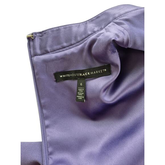 White House Black Market Dress Sz 6 Lavender Fit & Flare Keyhole Front Career - Picture 3 of 8
